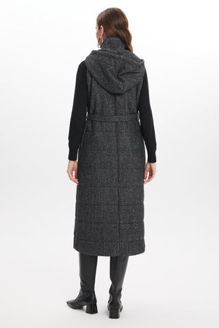 Hooded Vest with Pocket Details, Anthracite 0087