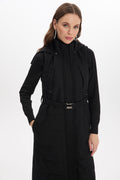 Hooded Black Vest with Pocket Details 0087