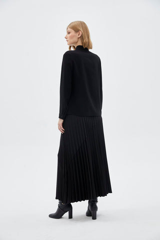 Fiyonk Yaka Uzun Kollu Gömlek Siyah Gömlek 0088