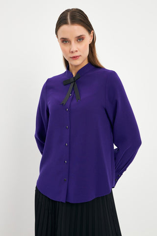 Fiyonk Detaylı Düğmeli Gömlek