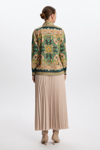 Ethnic Patterned Shirt Emerald Blouse/Shirt 0099