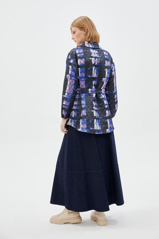 Baklava Desenli Kemer Detaylı