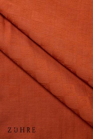 Monogram Desenli Seher Kiremit Şal 0106