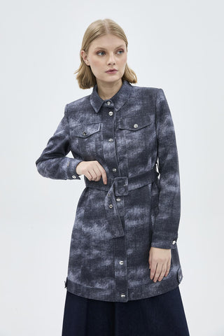 Gömlek Yaka Kemer Detaylı