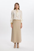Beige Skirt with Stripe Detail 0165