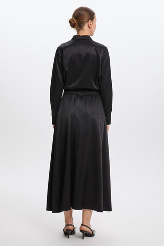 Monogram Patterned Skirt Black Skirt 0174