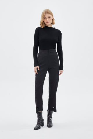 Accessory Detailed Black Trousers 0192