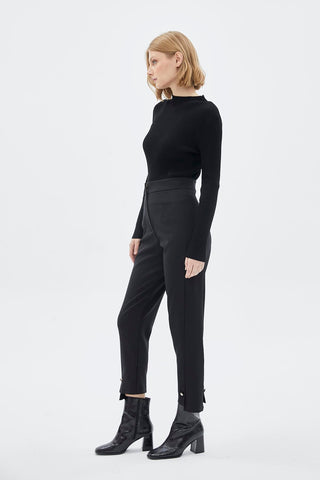 Accessory Detailed Black Trousers 0192