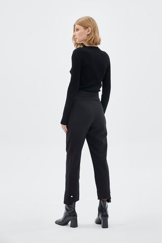 Accessory Detailed Black Trousers 0192