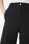 High Waist Comfortable Fabric Black Trousers 0196