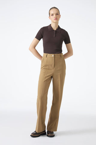 High Waist Comfortable Fabric Mink Trousers 0196