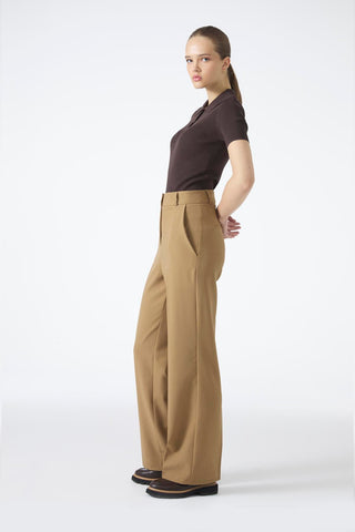 High Waist Comfortable Fabric Mink Trousers 0196