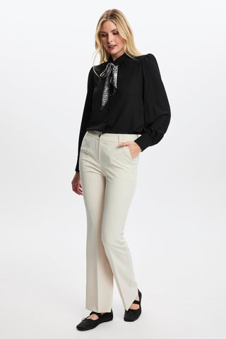 Wide Leg Fabric Stone Trousers 0213