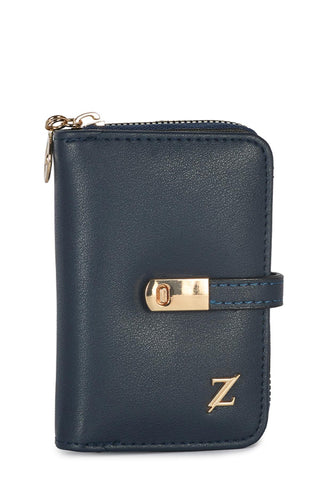 Mini Navy Blue Wallet with Zipper 025