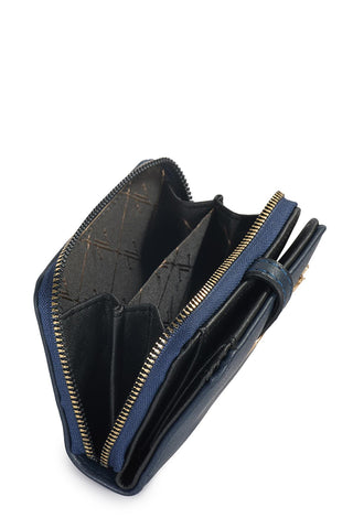 Mini Navy Blue Wallet with Zipper 025