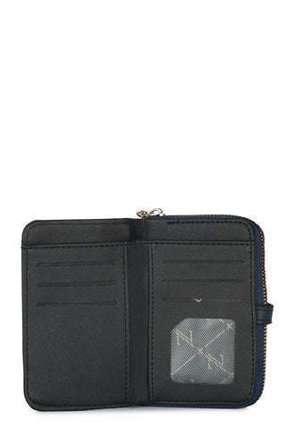 Mini Navy Blue Wallet with Zipper 025