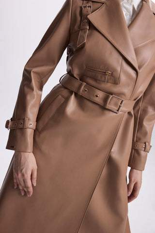 Kruvaze Yaka Kol Detaylı Deri