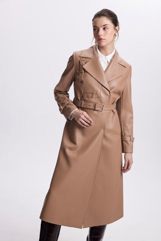 Kruvaze Yaka Kol Detaylı Deri