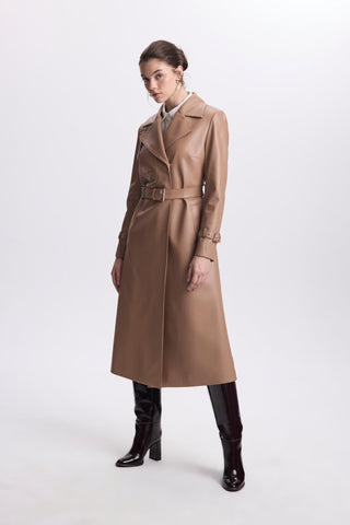 Kruvaze Yaka Kol Detaylı Deri