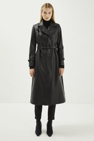 Kruvaze Yaka Kol Detaylı Deri