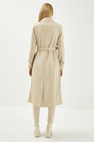 Kruvaze Yaka Kol Detaylı Deri