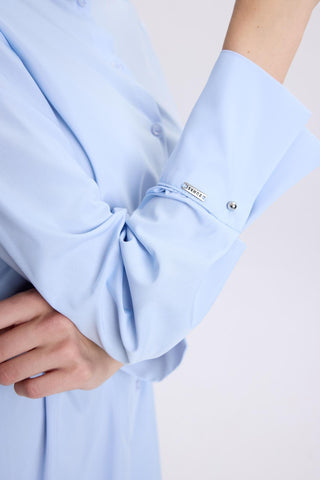 Kol Düğmeli Poplin Mavi Tunik 1506