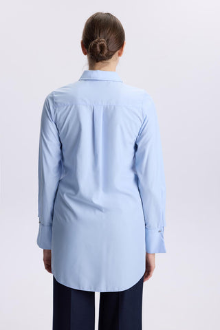 Kol Düğmeli Poplin Mavi Tunik 1506