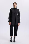 Black Poplin Tunic with Cufflinks 1506