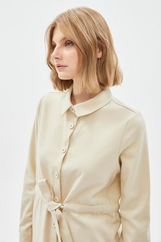 Düğmeli Bel Bağlamalı Taş Tunik 1508