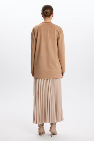 Quilted Beige Tunic with Pocket Details 1511