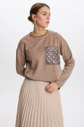 Quilted Tunic with Pocket Details and Stone Embellishments 1511