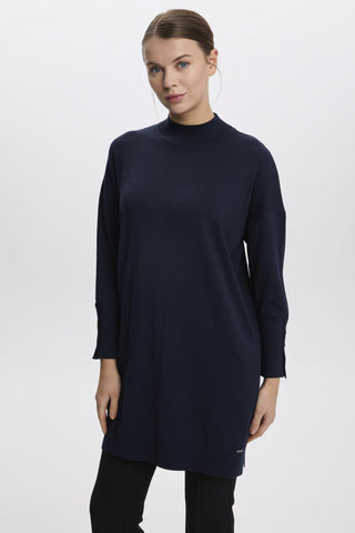 Yarım Balıkçı Yaka Triko Tunik Lacivert Tunik 1523