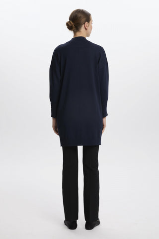 Yarım Balıkçı Yaka Triko Tunik Lacivert Tunik 1523