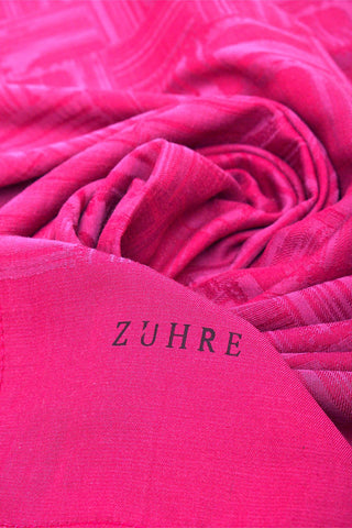 Patterned Powder Pink/Pink Plum Scarf 0006
