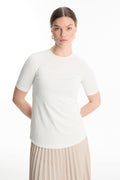Crew Neck Basic T-shirt Ecru Tunic 0011