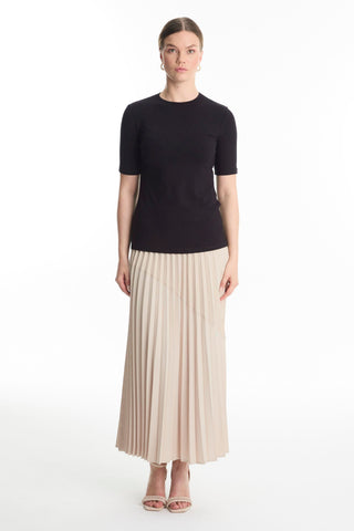 Crew Neck Basic T-shirt Black Tunic 0011