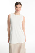 Crew Neck Sleeveless Undershirt Ecru Tunic 0012