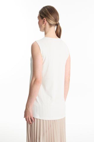 Crew Neck Sleeveless Undershirt Ecru Tunic 0012
