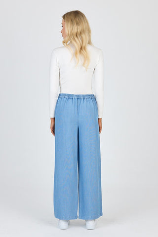 Denim Wide Leg Blue Trousers 0013