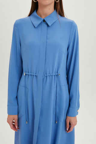 Shirt Collar Pocket Detail Long Ready-to-Wear Aqua Ready-to-Wear 0062