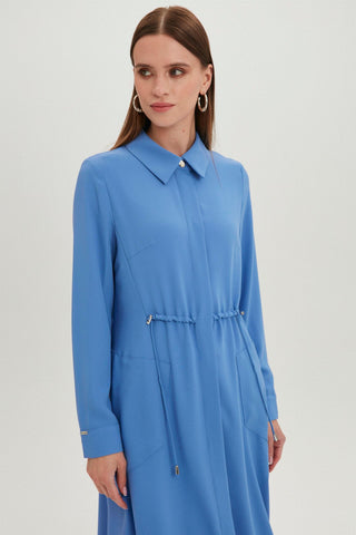 Shirt Collar Pocket Detail Long Ready-to-Wear Aqua Ready-to-Wear 0062