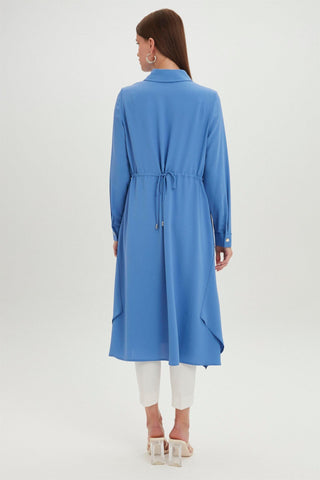 Shirt Collar Pocket Detail Long Ready-to-Wear Aqua Ready-to-Wear 0062