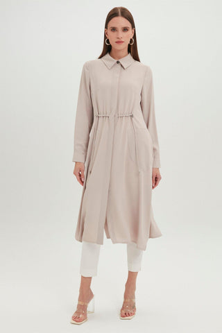 Shirt Collar Pocket Detail Long Ready to Wear, Stone Embellished 0062