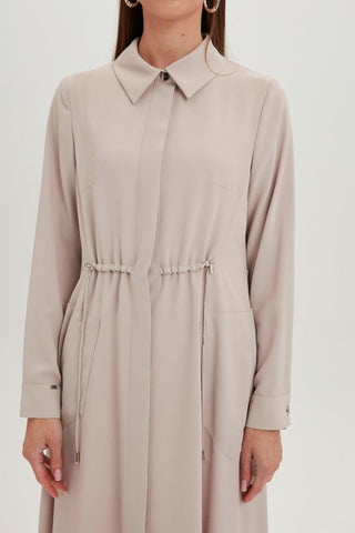 Shirt Collar Pocket Detail Long Ready to Wear, Stone Embellished 0062