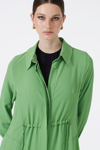 Shirt Collar Pocket Detail Long Ready-to-Wear Green Ready-to-Wear 0062