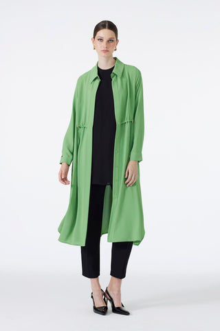 Shirt Collar Pocket Detail Long Ready-to-Wear Green Ready-to-Wear 0062