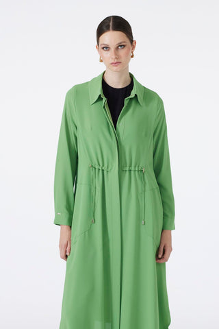 Shirt Collar Pocket Detail Long Ready-to-Wear Green Ready-to-Wear 0062