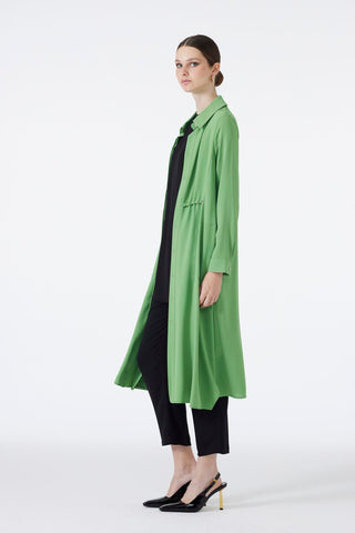 Shirt Collar Pocket Detail Long Ready-to-Wear Green Ready-to-Wear 0062
