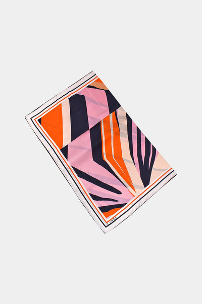 Patterned Satin Silk V-Original Scarf 0074