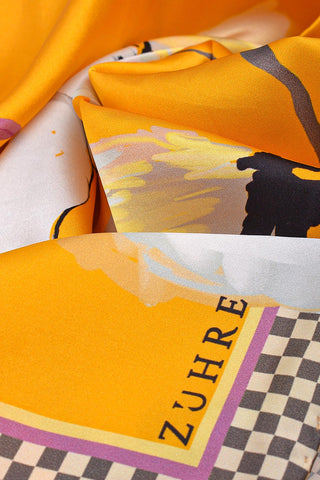 Çiçek Desenli Ipek Saten